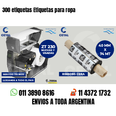 300 etiquetas Etiquetas para ropa