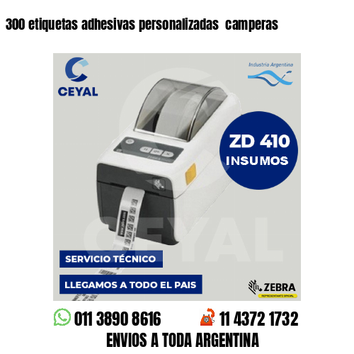 300 etiquetas adhesivas personalizadas  camperas