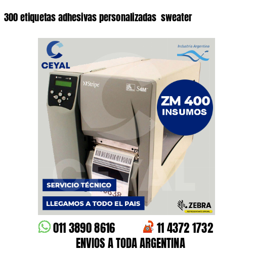 300 etiquetas adhesivas personalizadas  sweater