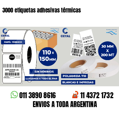 3000 etiquetas adhesivas térmicas