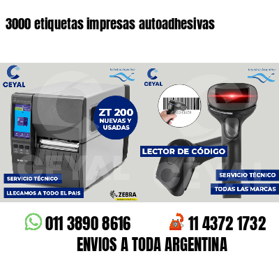 3000 etiquetas impresas autoadhesivas