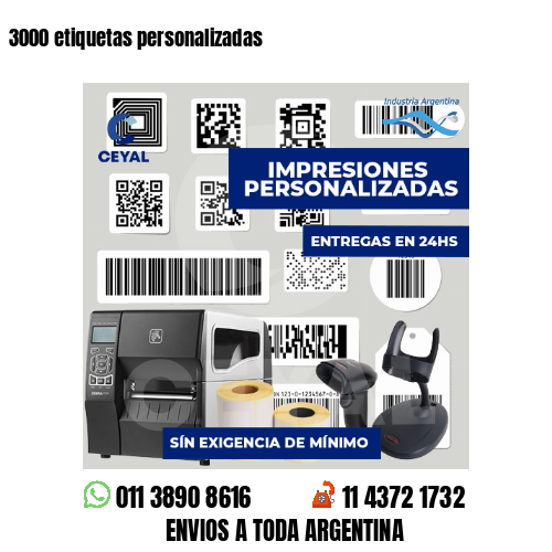 3000 etiquetas personalizadas