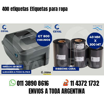 400 etiquetas Etiquetas para ropa