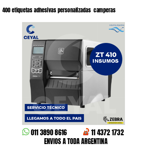 400 etiquetas adhesivas personalizadas  camperas