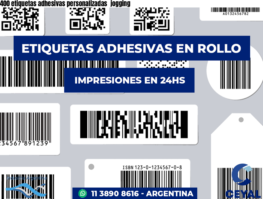 400 etiquetas adhesivas personalizadas  jogging