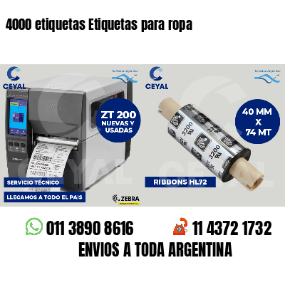 4000 etiquetas Etiquetas para ropa