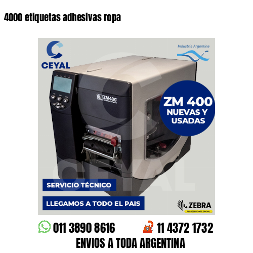 4000 etiquetas adhesivas ropa