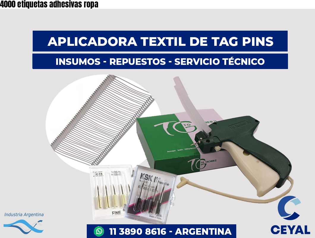 4000 etiquetas adhesivas ropa