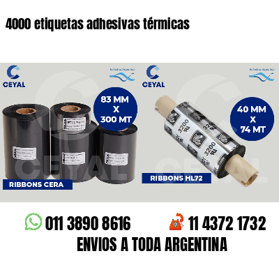 4000 etiquetas adhesivas térmicas