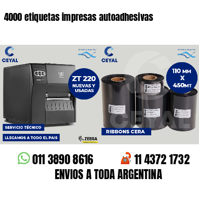 4000 etiquetas impresas autoadhesivas