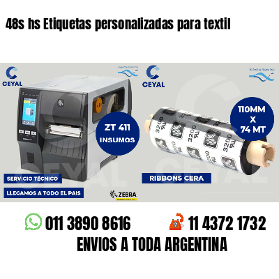 48s hs Etiquetas personalizadas para textil