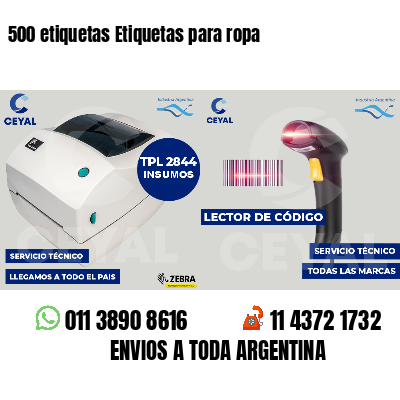 500 etiquetas Etiquetas para ropa