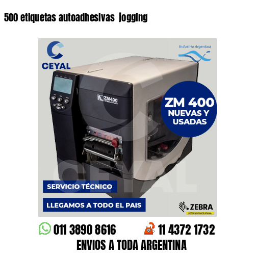 500 etiquetas autoadhesivas  jogging