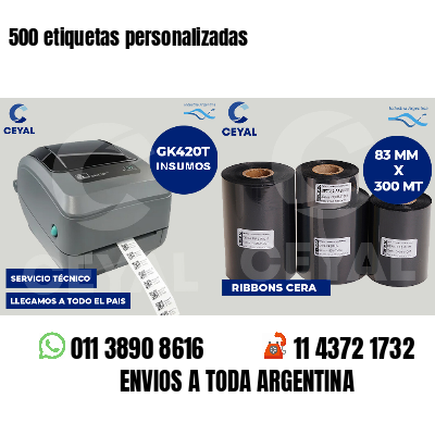 500 etiquetas personalizadas