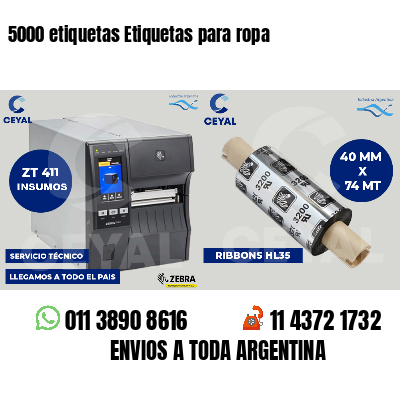 5000 etiquetas Etiquetas para ropa