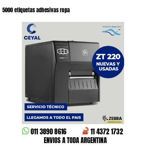 5000 etiquetas adhesivas ropa