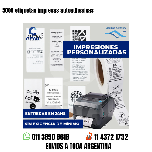 5000 etiquetas impresas autoadhesivas