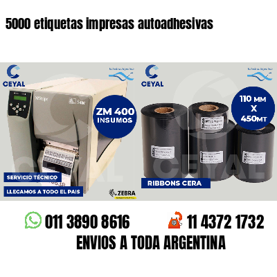 5000 etiquetas impresas autoadhesivas