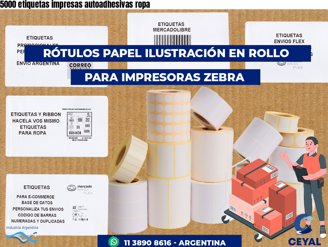 5000 etiquetas impresas autoadhesivas ropa