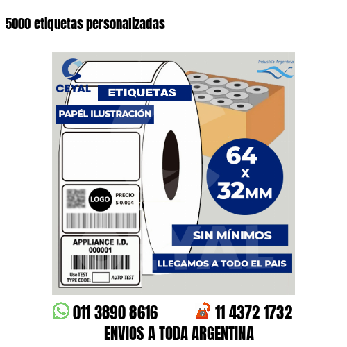 5000 etiquetas personalizadas