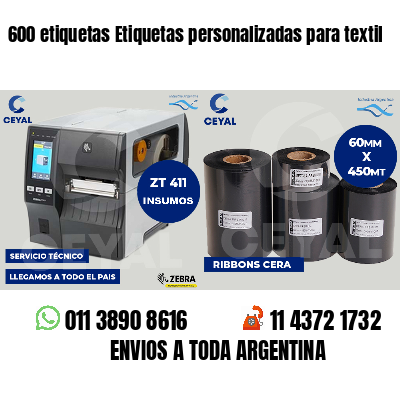 600 etiquetas Etiquetas personalizadas para textil