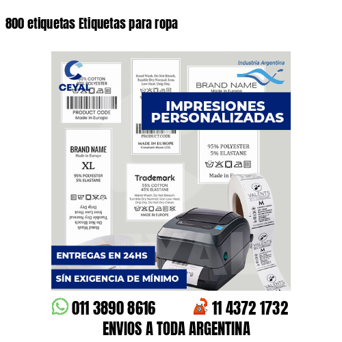 800 etiquetas Etiquetas para ropa