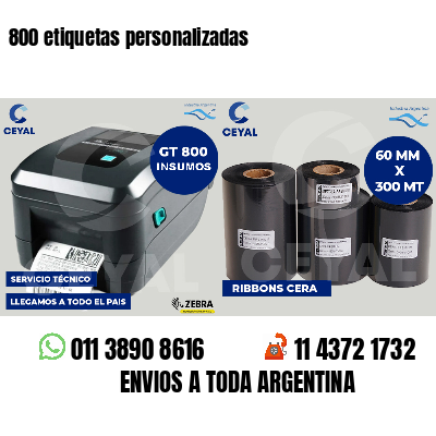 800 etiquetas personalizadas