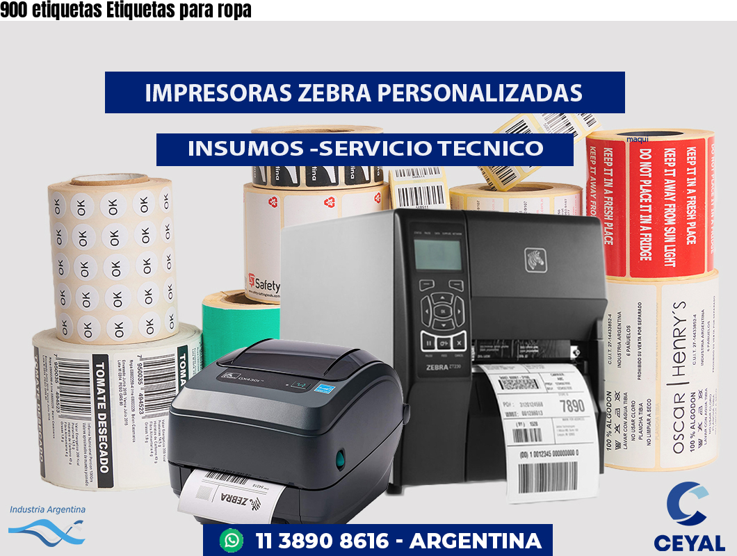 900 etiquetas Etiquetas para ropa