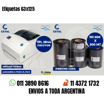 Etiquetas 63x125