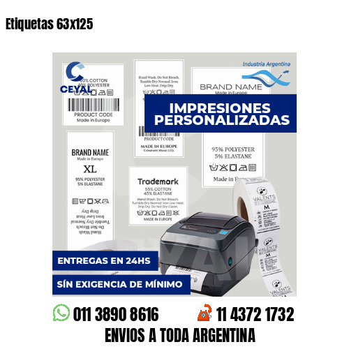 Etiquetas 63x125