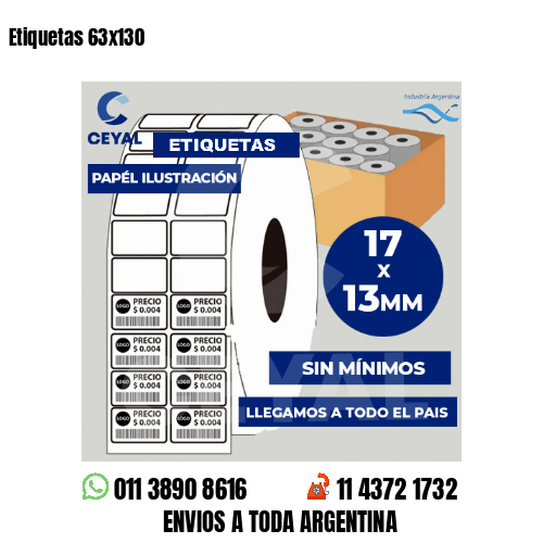 Etiquetas 63x130