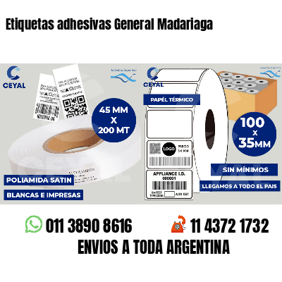 Etiquetas adhesivas General Madariaga