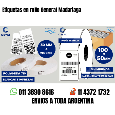 Etiquetas en rollo General Madariaga