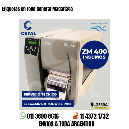 Etiquetas en rollo General Madariaga