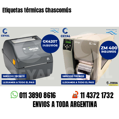 Etiquetas térmicas Chascomús