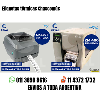 Etiquetas térmicas Chascomús