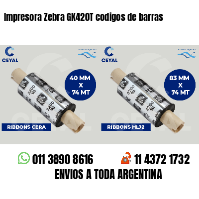 Impresora Zebra GK420T codigos de barras