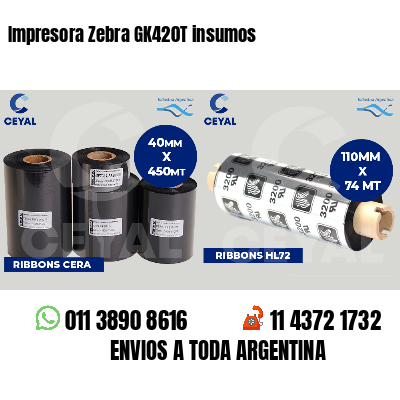 Impresora Zebra GK420T insumos