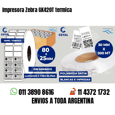 Impresora Zebra GK420T termica