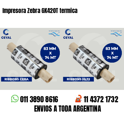 Impresora Zebra GK420T termica