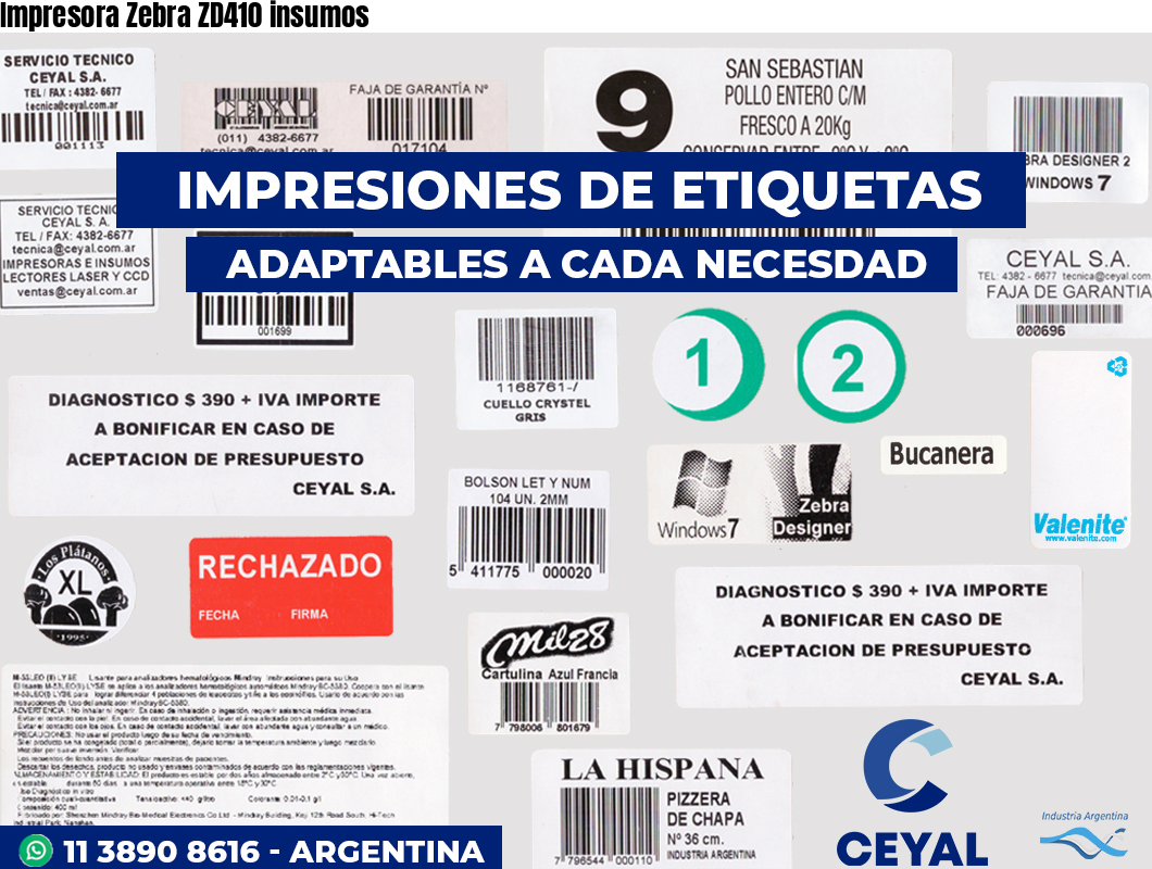 Impresora Zebra ZD410 insumos