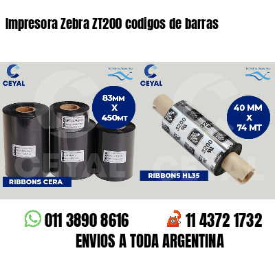 Impresora Zebra ZT200 codigos de barras