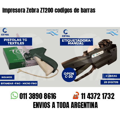 Impresora Zebra ZT200 codigos de barras