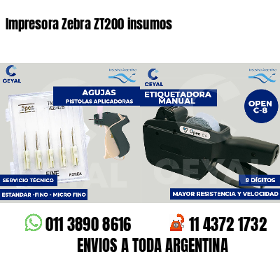 Impresora Zebra ZT200 insumos