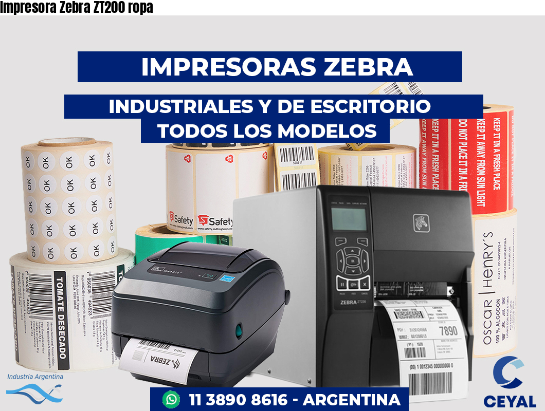 Impresora Zebra ZT200 ropa