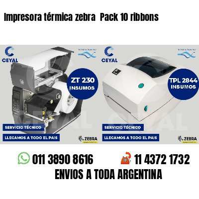 Impresora térmica zebra  Pack 10 ribbons