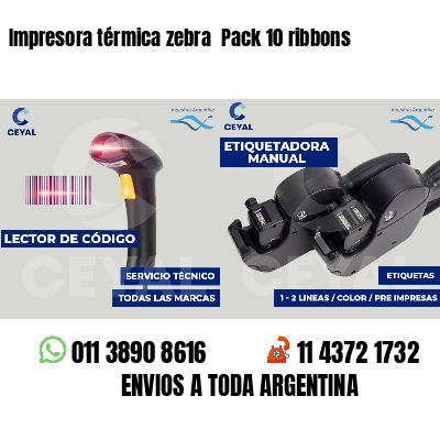 Impresora térmica zebra  Pack 10 ribbons