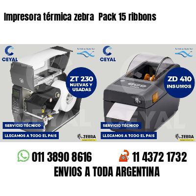 Impresora térmica zebra  Pack 15 ribbons