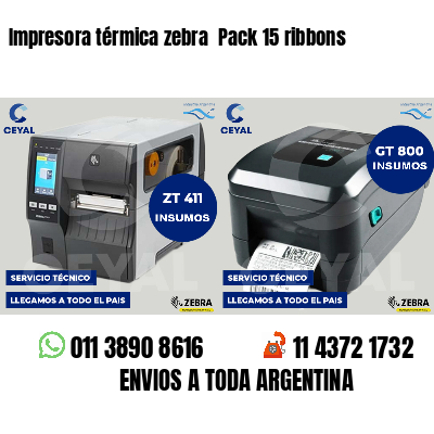 Impresora térmica zebra  Pack 15 ribbons