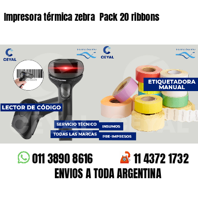 Impresora térmica zebra  Pack 20 ribbons